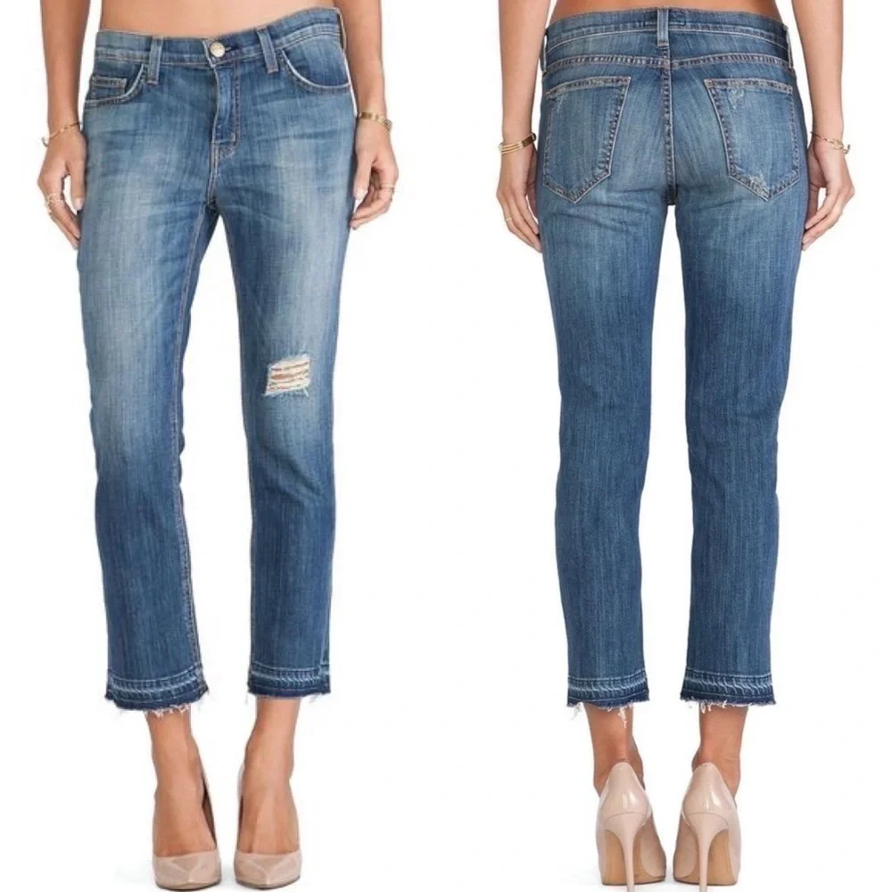Current Elliot Cropped Straight Jeans With Released Hem in Jodie Destroy | 31